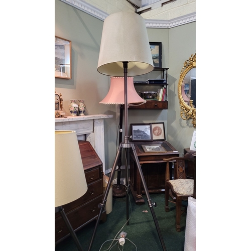 178 - A PAIR OF CONTEMPORARY S.O.U.L TRIPOD STYLE STANDARD LAMPS, adjustable heights to both. One can go a... 