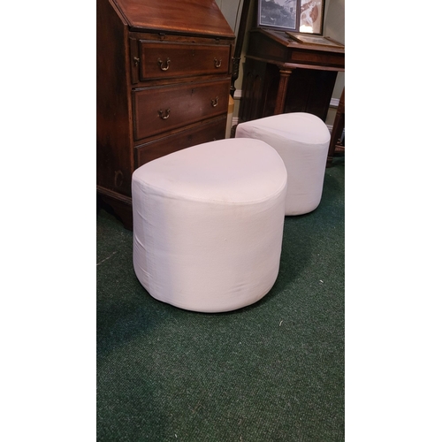 185 - A PAIR OF IKEA STOCKHOLM REVOLVING FOOTSTOOLS, with removable covers. In good condition, covers need... 