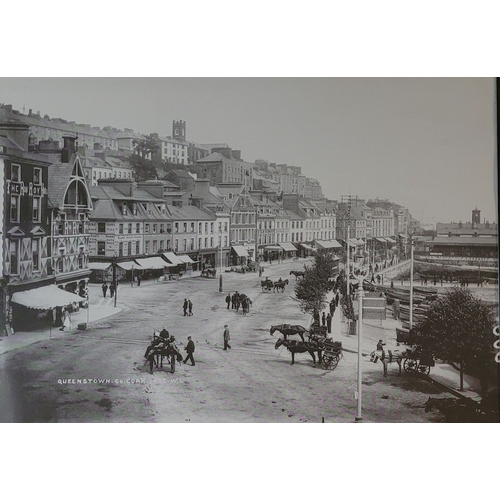 195 - THREE NICELY FRAMED PHOTOGRAPHIC REPRODUCTION PRINTS OF CORK & COBH IN THE 19TH CENTURY, includes vi... 