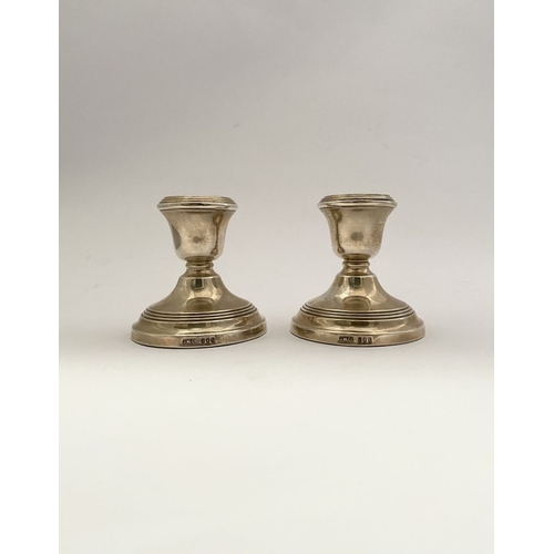 21 - A PAIR OF EARLY 20TH CENTURY IRISH SILVER CANDLESTICKS, Hallmarked Jewellery & Metal Manufacturing C... 