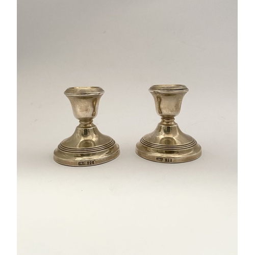 21 - A PAIR OF EARLY 20TH CENTURY IRISH SILVER CANDLESTICKS, Hallmarked Jewellery & Metal Manufacturing C... 