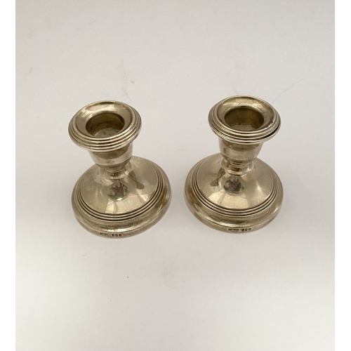 21 - A PAIR OF EARLY 20TH CENTURY IRISH SILVER CANDLESTICKS, Hallmarked Jewellery & Metal Manufacturing C... 