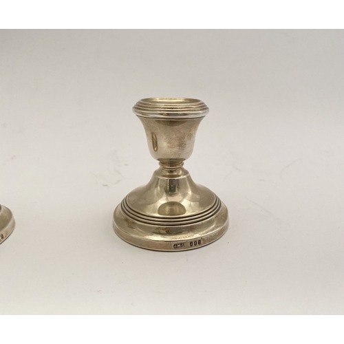 21 - A PAIR OF EARLY 20TH CENTURY IRISH SILVER CANDLESTICKS, Hallmarked Jewellery & Metal Manufacturing C... 