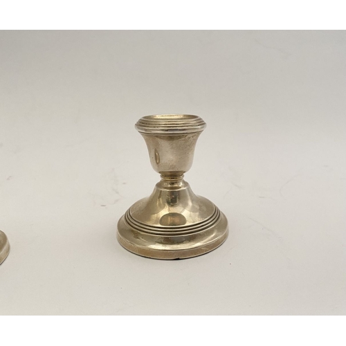 21 - A PAIR OF EARLY 20TH CENTURY IRISH SILVER CANDLESTICKS, Hallmarked Jewellery & Metal Manufacturing C... 