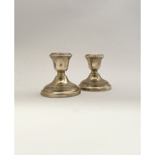 21 - A PAIR OF EARLY 20TH CENTURY IRISH SILVER CANDLESTICKS, Hallmarked Jewellery & Metal Manufacturing C... 