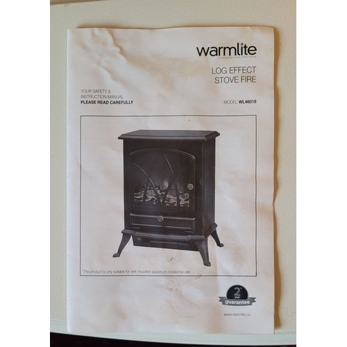 222 - A ‘WARMLITE’ STOVE EFFECT ELECTRIC STOVE FIRE, in cream metal, nice neat size. Comes with instructio... 