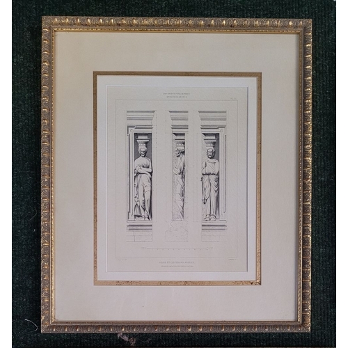 228 - A SET OF FOUR VINTAGE VERY NICELY FRAMED BOMBAY COMPANY ARCHITECTURAL PRINTS, reproductions of 19th ... 