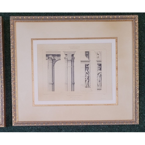 228 - A SET OF FOUR VINTAGE VERY NICELY FRAMED BOMBAY COMPANY ARCHITECTURAL PRINTS, reproductions of 19th ... 