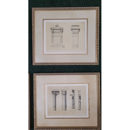 228 - A SET OF FOUR VINTAGE VERY NICELY FRAMED BOMBAY COMPANY ARCHITECTURAL PRINTS, reproductions of 19th ... 