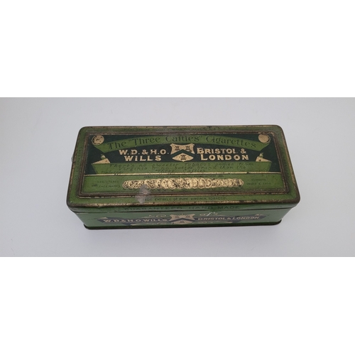 230 - TWO VINTAGE TINS: (i) A W.D & H.O WILLS OF BRISTOL & LONDON TOBACCO TIN, 'The Three Castles Cigarett... 