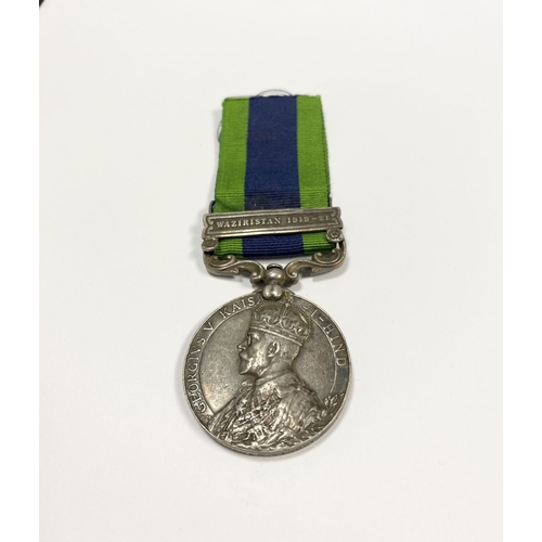 235 - A BRITISH 1919-21 GEORGE V INDIAN GENERAL SERVICE MEDAL, one clasp reading ‘Waziristan 1919-21’. The... 