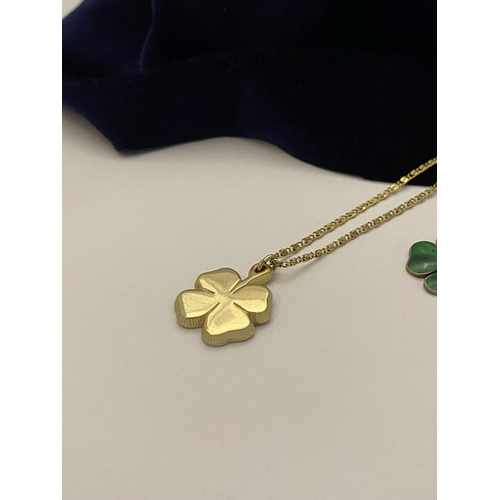 245 - A VINTAGE MONET SHAMROCK PENDANT NECKLACE ALONG WITH SHAMROCK PENDANT, the necklace Hallmarked ‘Mone... 