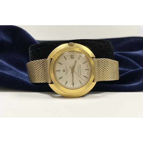 27 - A TISSOT SEASTAR SEVEN 10CT GOLD FILLED MEN'S WRISTWATCH, c.1965, with manual wind and white dial. T... 