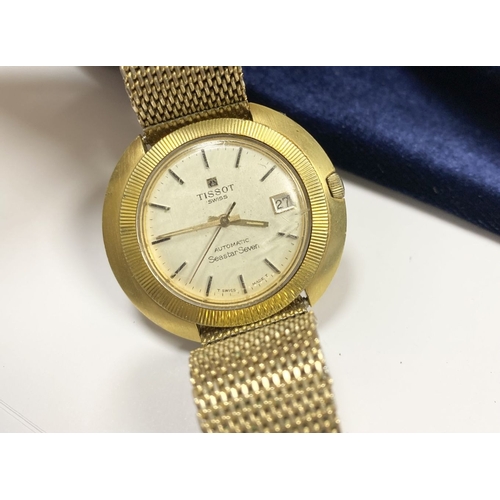 27 - A TISSOT SEASTAR SEVEN 10CT GOLD FILLED MEN'S WRISTWATCH, c.1965, with manual wind and white dial. T... 