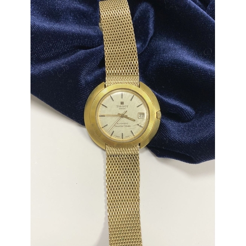 27 - A TISSOT SEASTAR SEVEN 10CT GOLD FILLED MEN'S WRISTWATCH, c.1965, with manual wind and white dial. T... 