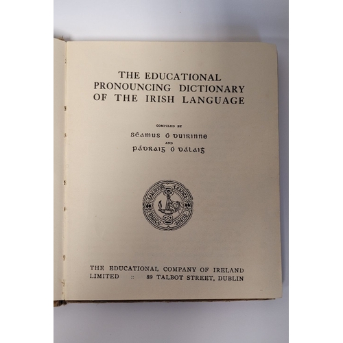 315 - THE EDUCATIONAL PRONOUNCING DICTIONARY OF THE IRISH LANGUAGE, front cover and spine title: The Educa... 