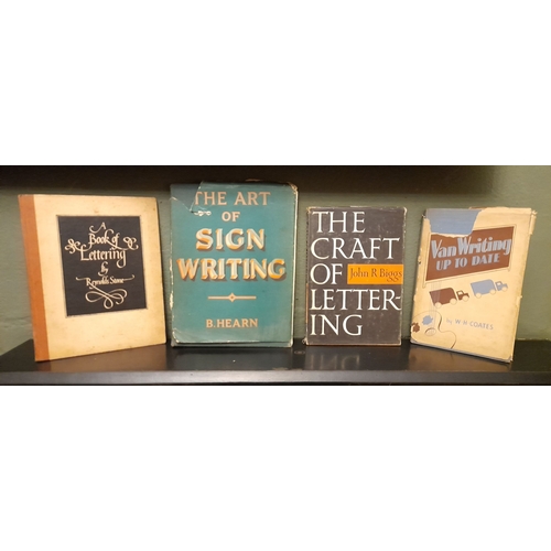 320 - FOUR LETTER WRITING BOOKS: (i) A 1953 First Edition: The Art of Sign Writing, by B. Hearn, (ii) A re... 