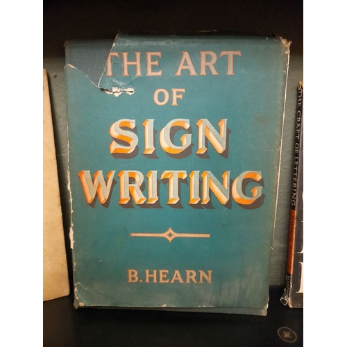 320 - FOUR LETTER WRITING BOOKS: (i) A 1953 First Edition: The Art of Sign Writing, by B. Hearn, (ii) A re... 