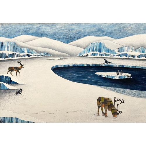 55 - ALVIN SEXTON (Irish, 20th Century), ‘ARTIC LIFE III’, acrylic on canvas, signed with initials and da... 