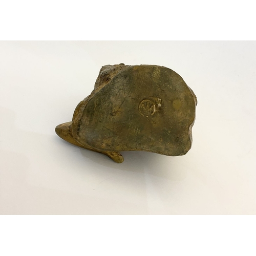 70 - PIERRE CHENET FOUNDRY (FRENCH, 20TH CENTURY), bronze sculpture in the form of a frog on stone, with ... 