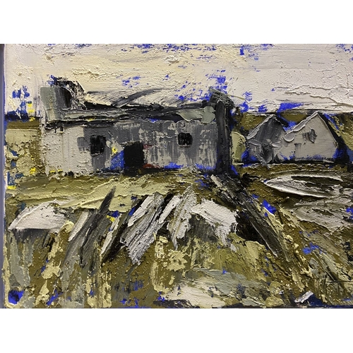 95 - MARTIN STONE (Irish, 20th Century), ‘RUIN WEST CORK’, oil on canvas, signed lower right, inscribed v... 