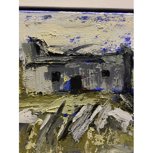 95 - MARTIN STONE (Irish, 20th Century), ‘RUIN WEST CORK’, oil on canvas, signed lower right, inscribed v... 