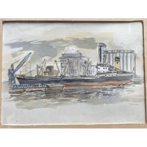 113 - IRISH SCHOOL, 20TH CENTURY, “THE PORT OF DUBLIN”, watercolour on paper, unsigned, 15in x 11in approx... 