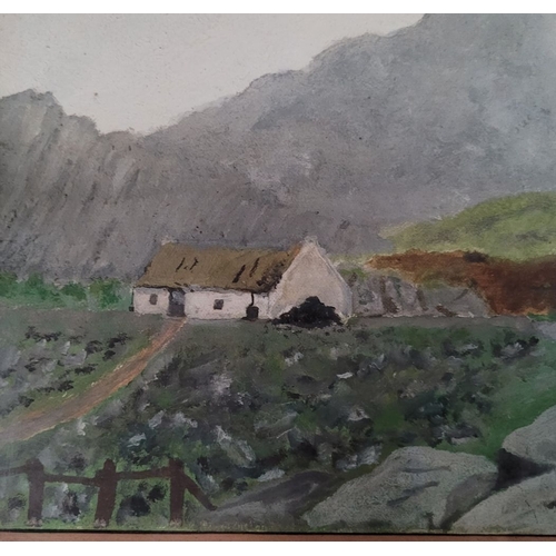 121 - J.W. (20TH CENTURY, IRISH SCHOOL), AN IRISH COUNTRYSIDE, mixed media on canvas board, signed with in... 