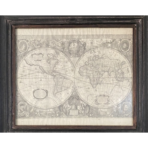 123 - A FRAMED PRINT OF ‘NEW GEOGRAPHIC AND HYDROGRAPHIC MAP OF THE WHOLE WORLD’ (Latin: Nova Totis Terrar... 