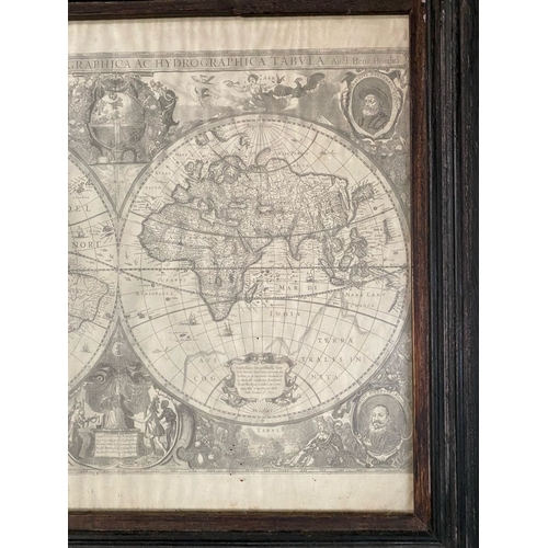 123 - A FRAMED PRINT OF ‘NEW GEOGRAPHIC AND HYDROGRAPHIC MAP OF THE WHOLE WORLD’ (Latin: Nova Totis Terrar... 