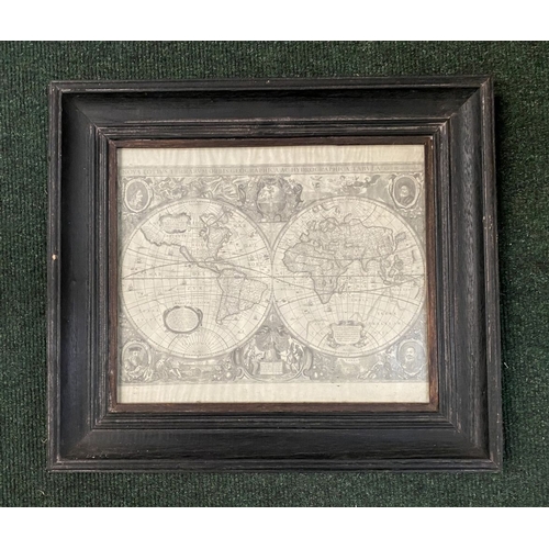 123 - A FRAMED PRINT OF ‘NEW GEOGRAPHIC AND HYDROGRAPHIC MAP OF THE WHOLE WORLD’ (Latin: Nova Totis Terrar... 