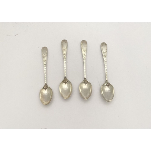 125 - AN ATTRACTIVE SET OF FOUR GEORGE V SILVER TEASPOONS, by Harrison Brothers & Howson (Henry Harrison),... 