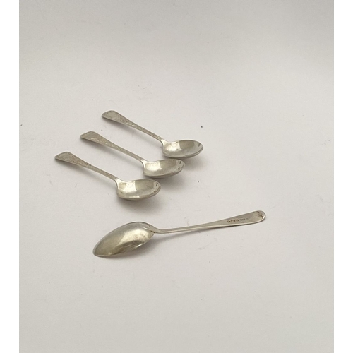 125 - AN ATTRACTIVE SET OF FOUR GEORGE V SILVER TEASPOONS, by Harrison Brothers & Howson (Henry Harrison),... 