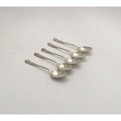 126 - A SET OF FIVE GEORGE V SILVER TEASPOONS, by Thomas Bradbury & Sons, Arundel Street, Sheffield c.1893... 