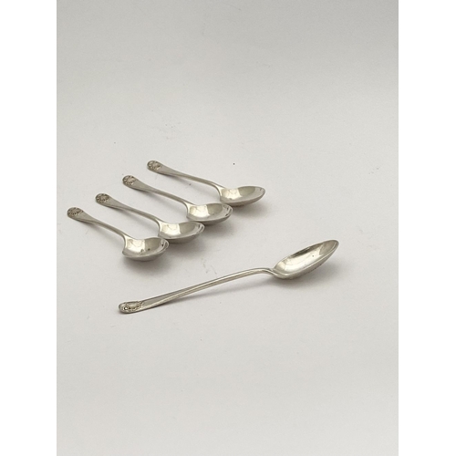 126 - A SET OF FIVE GEORGE V SILVER TEASPOONS, by Thomas Bradbury & Sons, Arundel Street, Sheffield c.1893... 