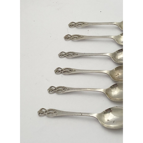 135 - A SET OF SIX SILVER TEASPOONS, by Barker Ellis Silver Co (merger between Ellis Brothers and Barker S... 