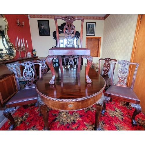 139 - A VERY GOOD SET OF SIX IRISH CHIPPENDALE STYLE 19TH CENTURY MAHOGANY DINING ROOM CHAIRS, each of the... 