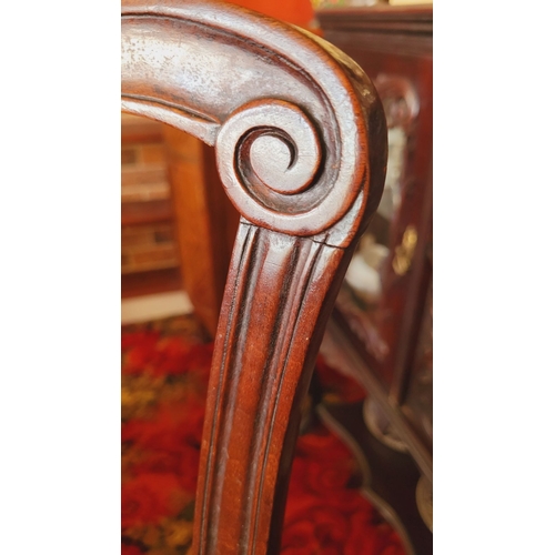 139 - A VERY GOOD SET OF SIX IRISH CHIPPENDALE STYLE 19TH CENTURY MAHOGANY DINING ROOM CHAIRS, each of the... 