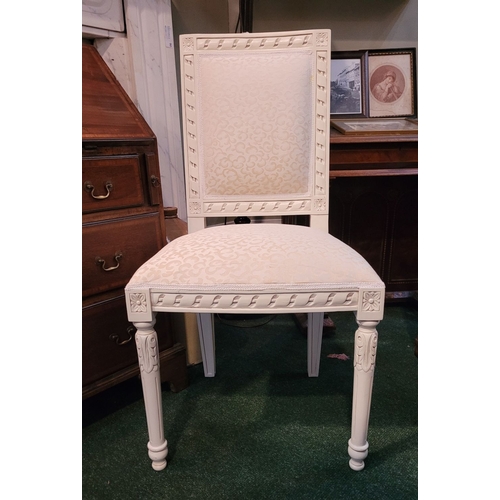 183 - A GOOD QUALITY CONTEMPORARY FRENCH STYLE CREAM COLOURED CHAIR, with good quality upholstery. Dimensi... 