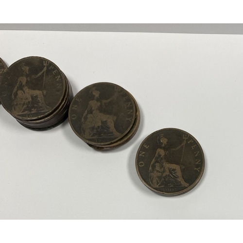 188 - A COLLECTION OF QUEEN VICTORIA ONE PENNY COINS dating 1895 – 1991, along with one 1895 Queen Victori... 