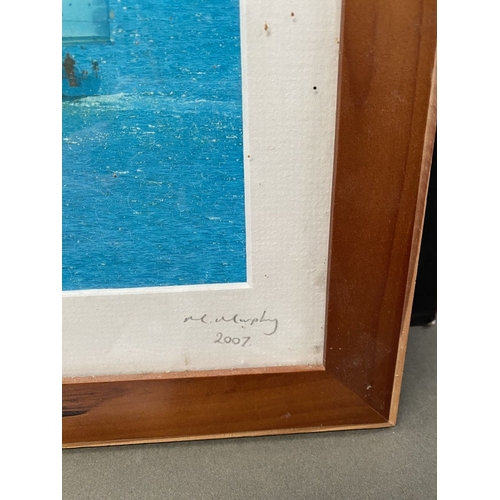 216 - A MIXED LOT TO INCLUDE (i) a framed print, signed in pencil lower right M. Murphy and dated 2007, (i... 