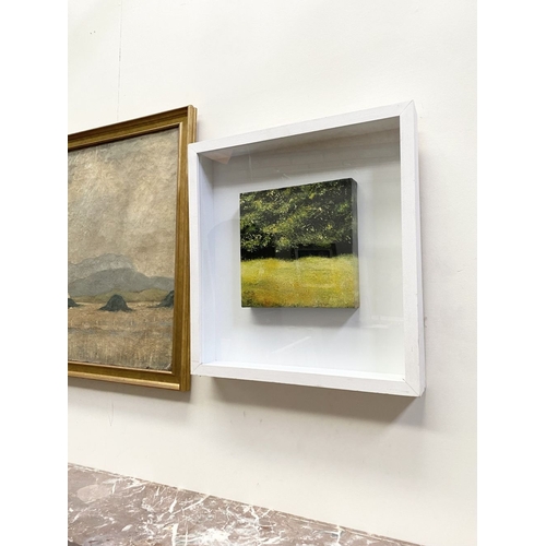 29 - KATIE BUTTIMER (Irish, 20th Century), ‘COUNTRYSIDE LANDSCAPE’, oil on canvas, signed lower left. Dim... 