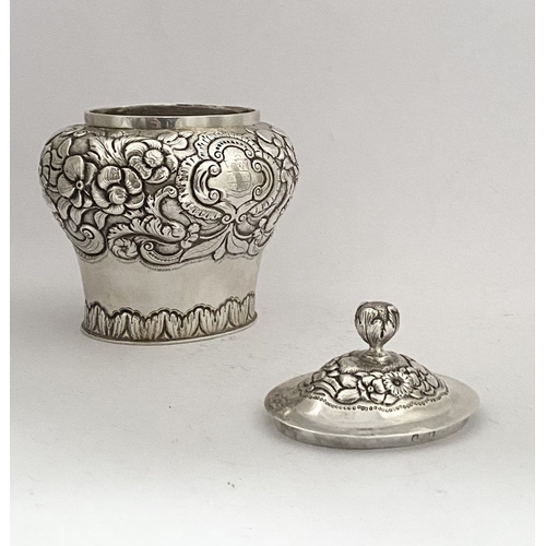 5 - AN EXCEPTIONAL & RARE GEORGIAN IRISH SILVER TEA CADDY, by William Nowlan, Dublin c.1826. Bulbous for... 