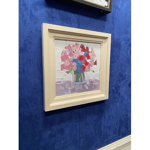 52 - MARTIN STONE (Irish, 20th Century), 'SUMMER FLOWERS', oil on canvas, signed lower left, signed and d... 