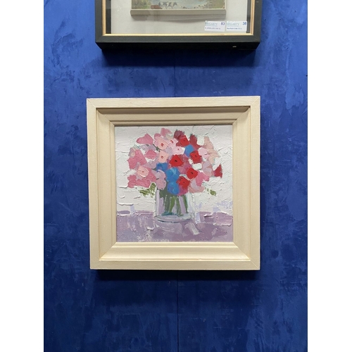 52 - MARTIN STONE (Irish, 20th Century), 'SUMMER FLOWERS', oil on canvas, signed lower left, signed and d... 