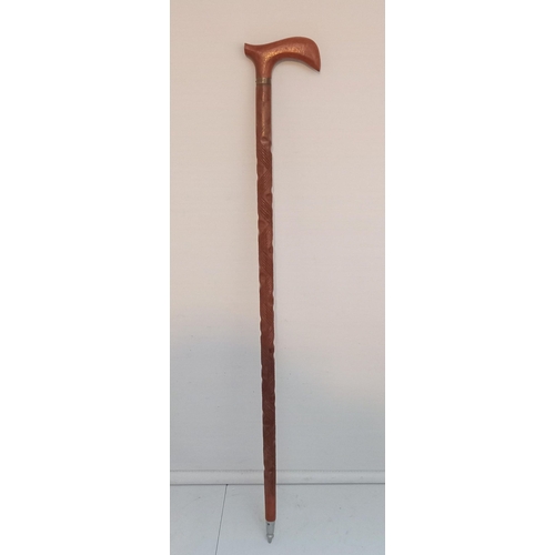 66 - A CARVED VINTAGE SWORDSTICK, Dimensions: 86cm long overall.