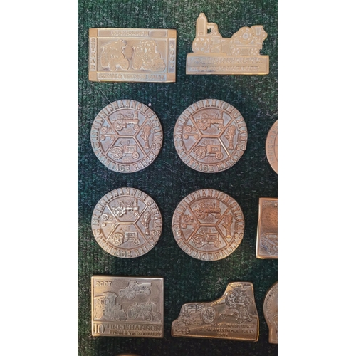 105 - A MIXED BRASS LOT: (i) A COLLECTION OF BRASS STEAM RALLY PLAQUES, from Innishannon & Upton steam ral... 