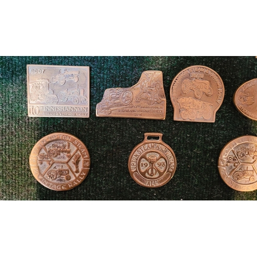 105 - A MIXED BRASS LOT: (i) A COLLECTION OF BRASS STEAM RALLY PLAQUES, from Innishannon & Upton steam ral... 