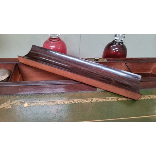 106 - AN EXCEPTIONAL 19TH CENTURY ROSEWOOD MOTHER OF PEARL INLAID WRITING SLOPE BOX, a very fine example. ... 