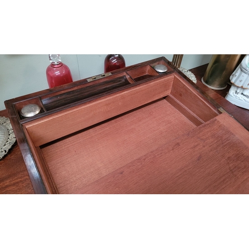 106 - AN EXCEPTIONAL 19TH CENTURY ROSEWOOD MOTHER OF PEARL INLAID WRITING SLOPE BOX, a very fine example. ... 